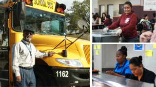  Image of bus driver, cafeteria staff and custodian